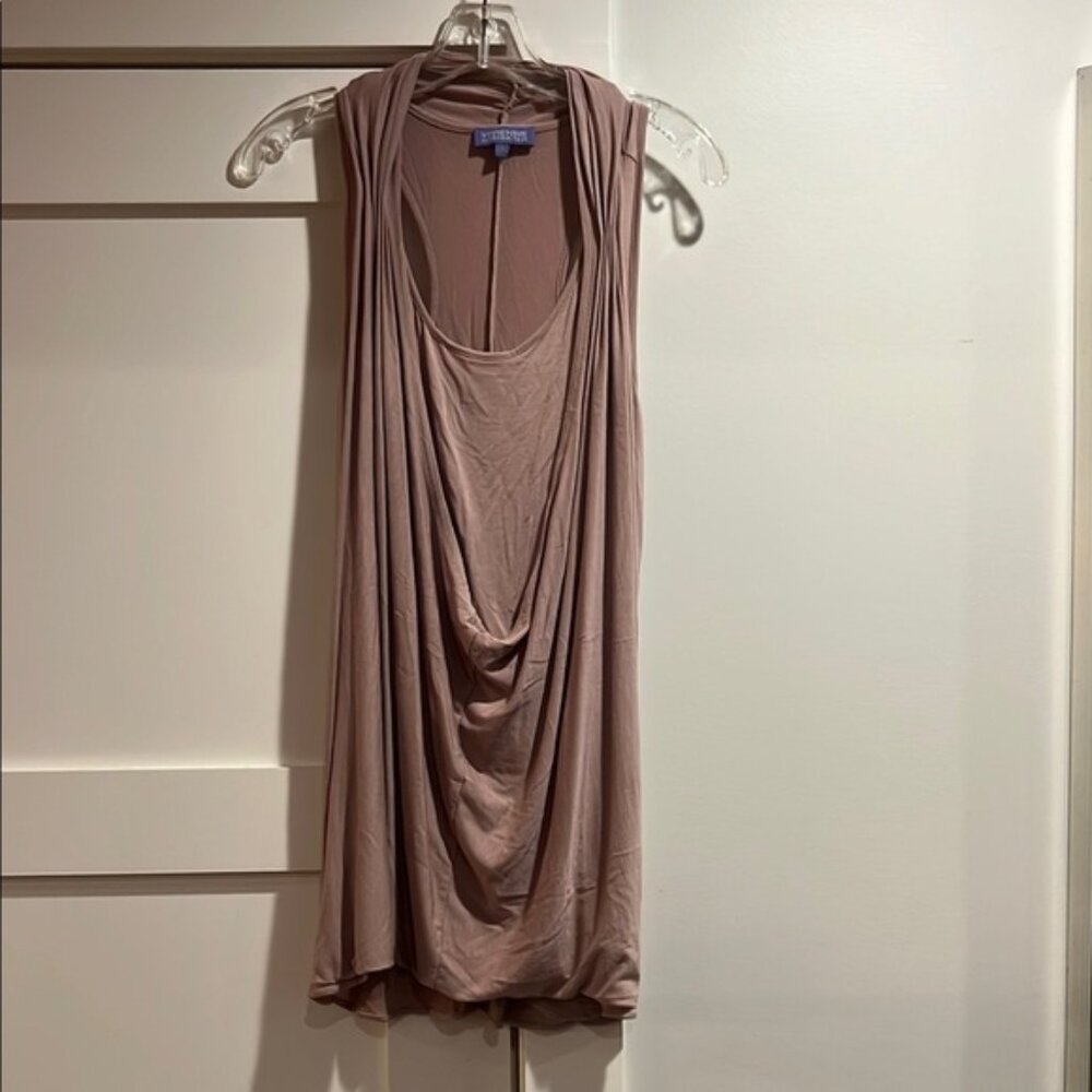 Vivienne Tam Taupe Blush Sleeveless Drape Top